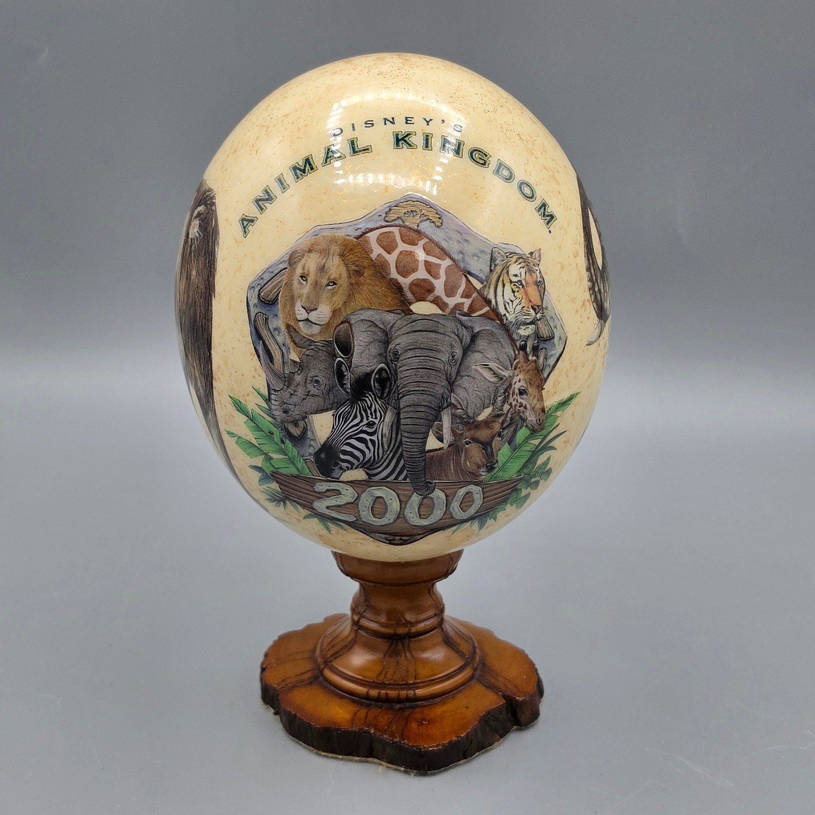 VTG RARE Disney Ostrich Egg Cream Animal Kingdom 2000 Safari Henry Ross Art