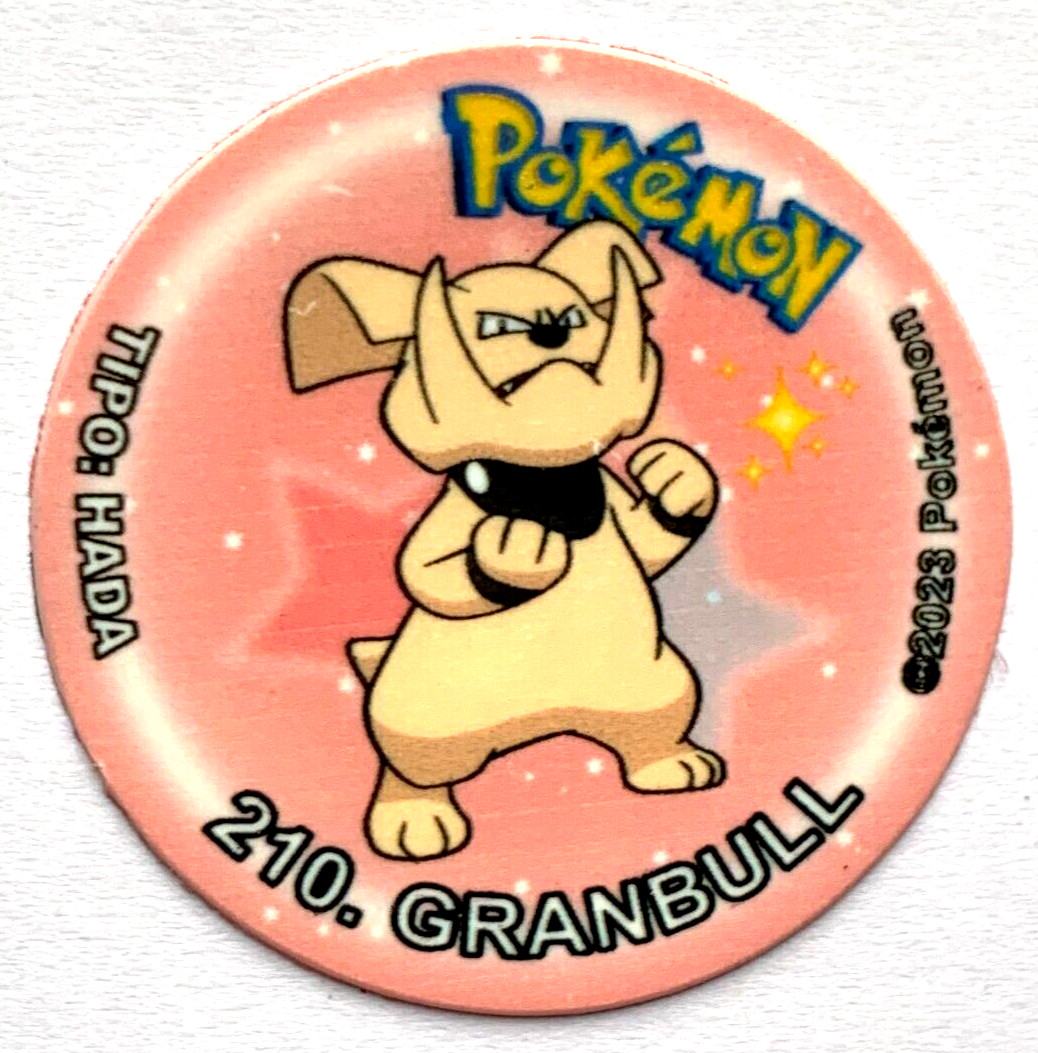 TAZO POKEMON EC1 #210 SHINY GRANBULL 2023 Johto PERU South America Flips Taps