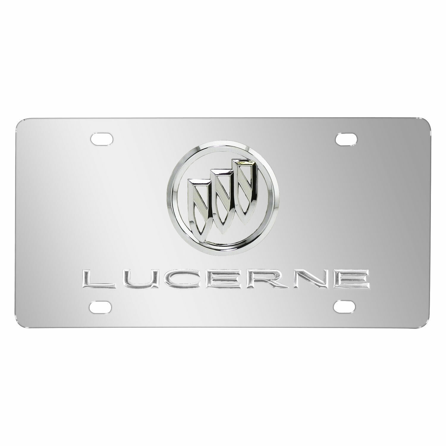 Buick Lucerne 3D Dual Logo Mirror Chrome Stainless Steel License Plate