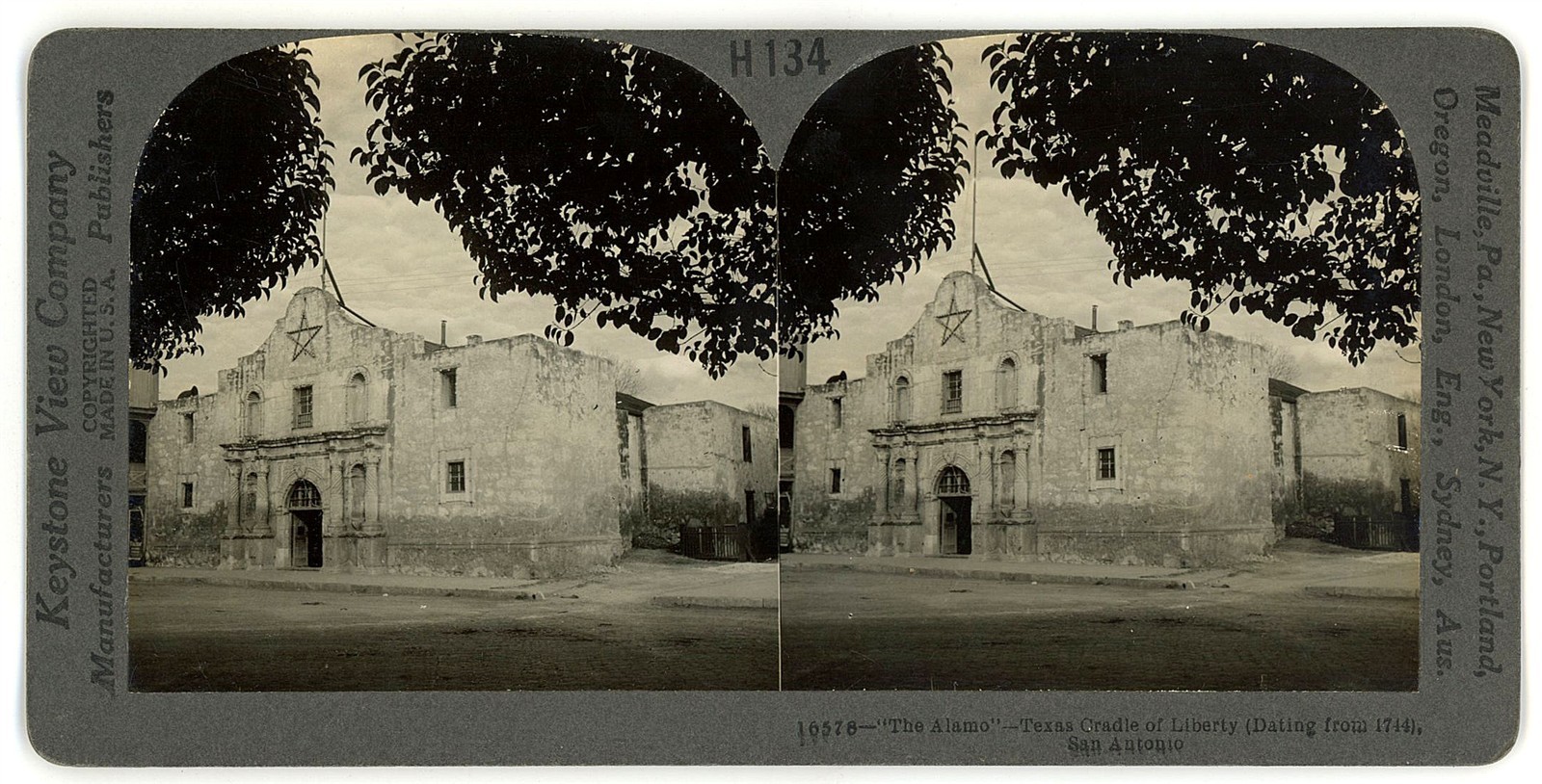 TEXAS STEREOVIEW - San Antonio - The Alamo - Keystone 