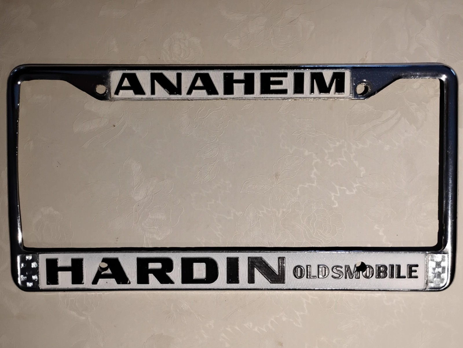 Hardin OLDSMOBILE LICENSE PLATE FRAME 1957-2004 Olds Cutlass Anaheim California