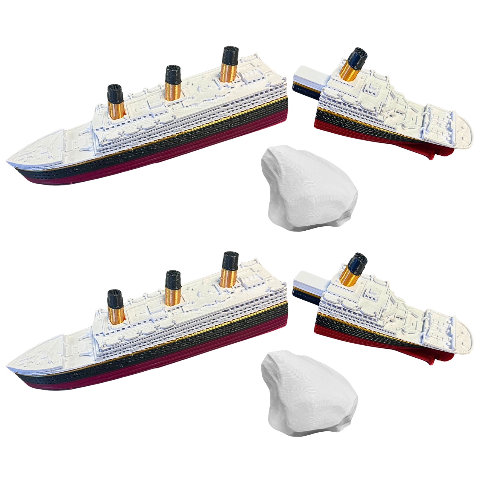 2-Pack Split In Half Titanic Bath Boat And Pool Toy, Break In Half Titanic Toys