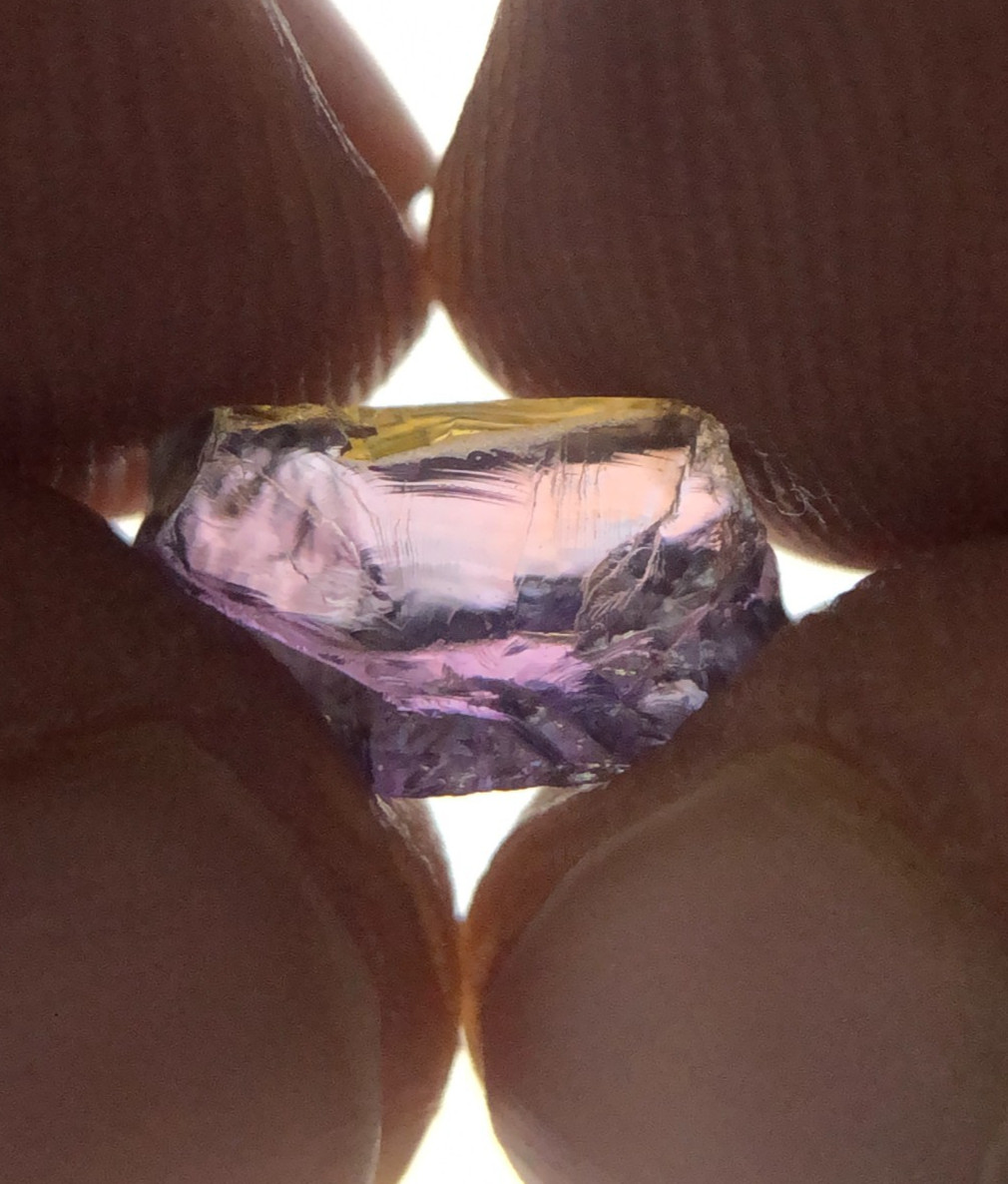 Natural Tanzanite Crystal, 2.9 Ct. Trio Color Zoisite, Unheated Tanzanite Raw