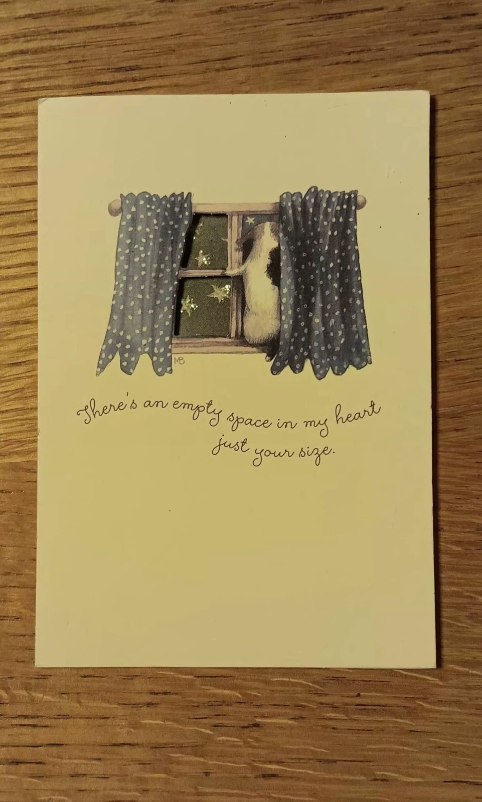 VERA The MOUSE Unused Vintage card I Miss You Marjolein Bastin Sad Puppy Dog