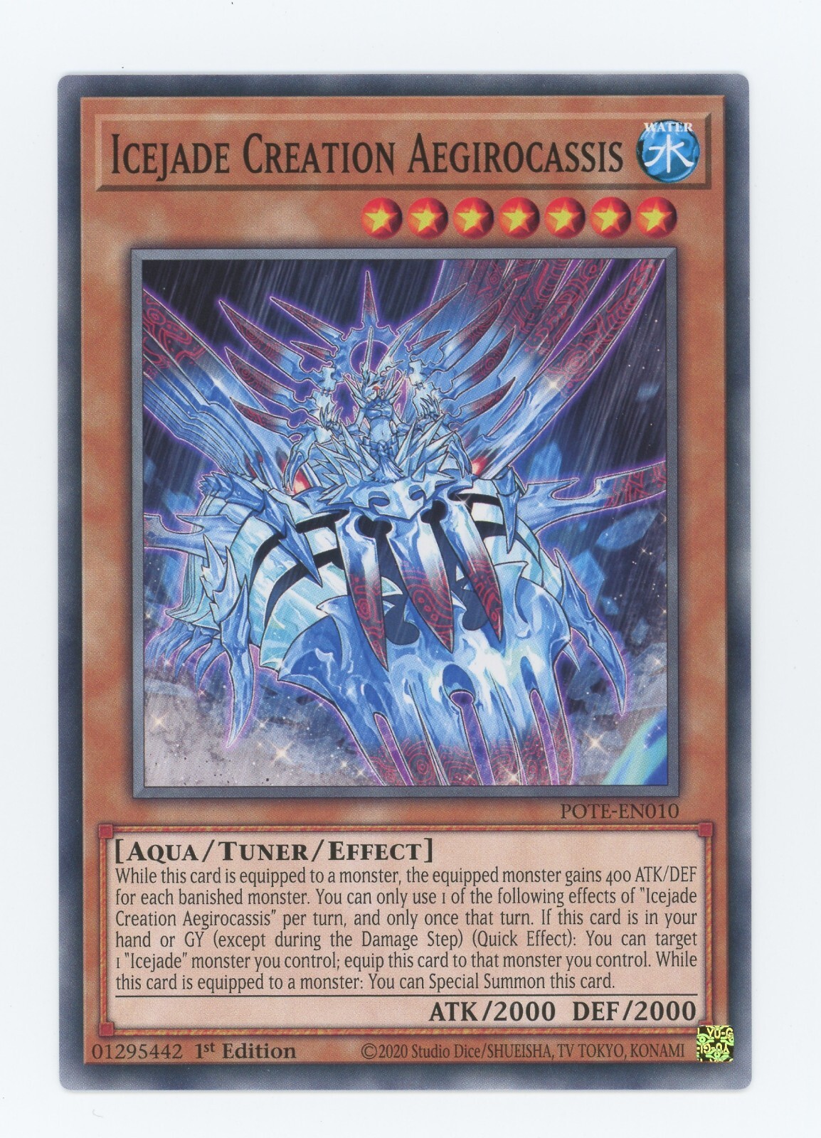 Yugioh Icejade Creation Aegirocassis POTE-EN010 Common 1st Edition NM x3 Play Se