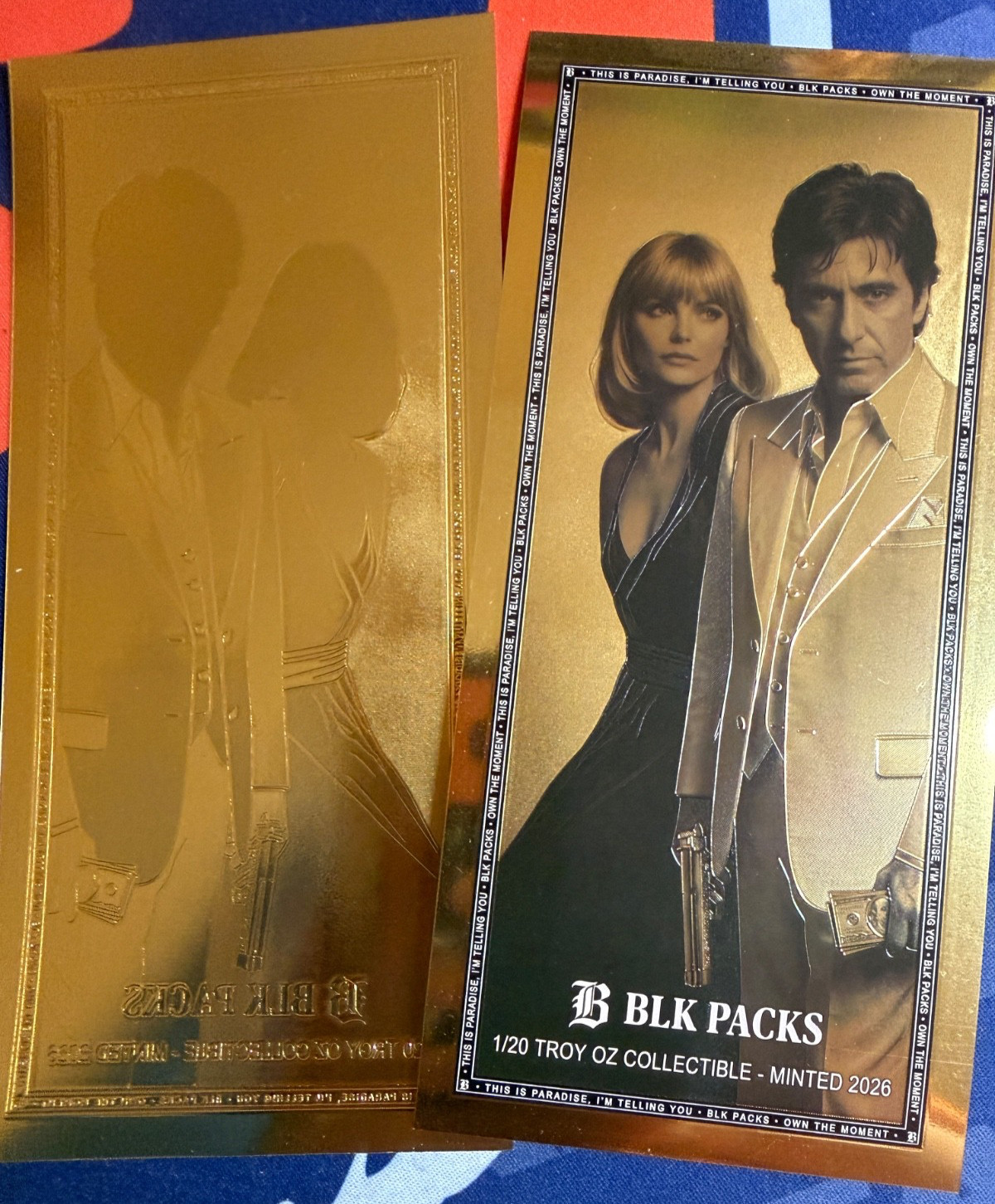 1 X GoldBack Leaf Foil Note UNC, 1/20 Troy Oz, ScareFace BLK PACKS Sound Money
