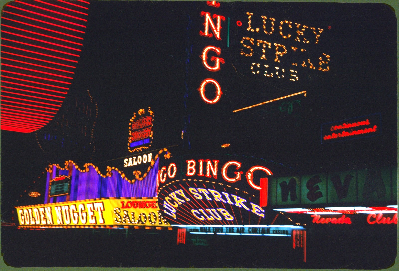 Vintage 1964 Las Vegas Fremont St Neon Casino Signs 35mm Kodachrome Slides
