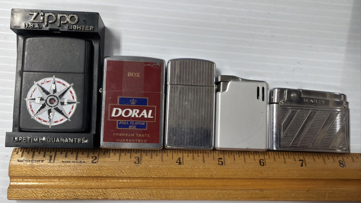 Vintage Lot 5 Assorted Lighters -Zippo- Bently- Made IN USA - Colibrii -Japan