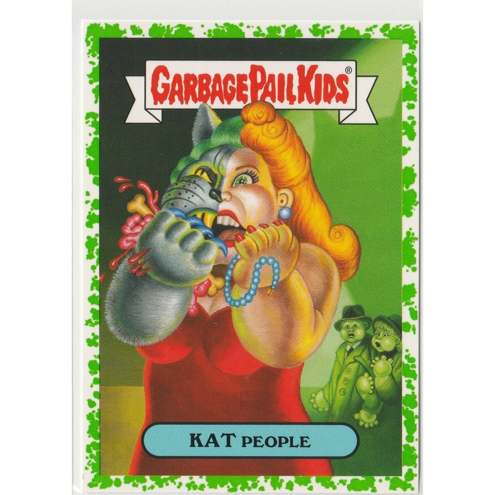 Kat People #13a Puke Green Garbage Pail Kids GPK 2018 Oh, the Horror-ible
