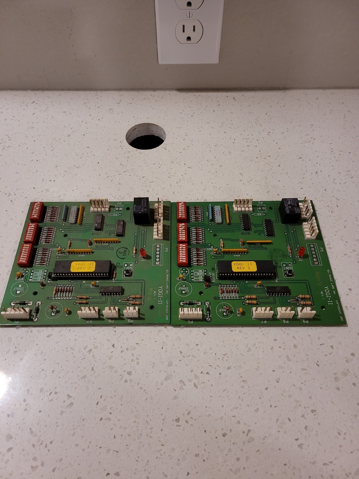 x2 lot Deltronics Yogi II board Yogi 2 PCB ticket dispenser boards