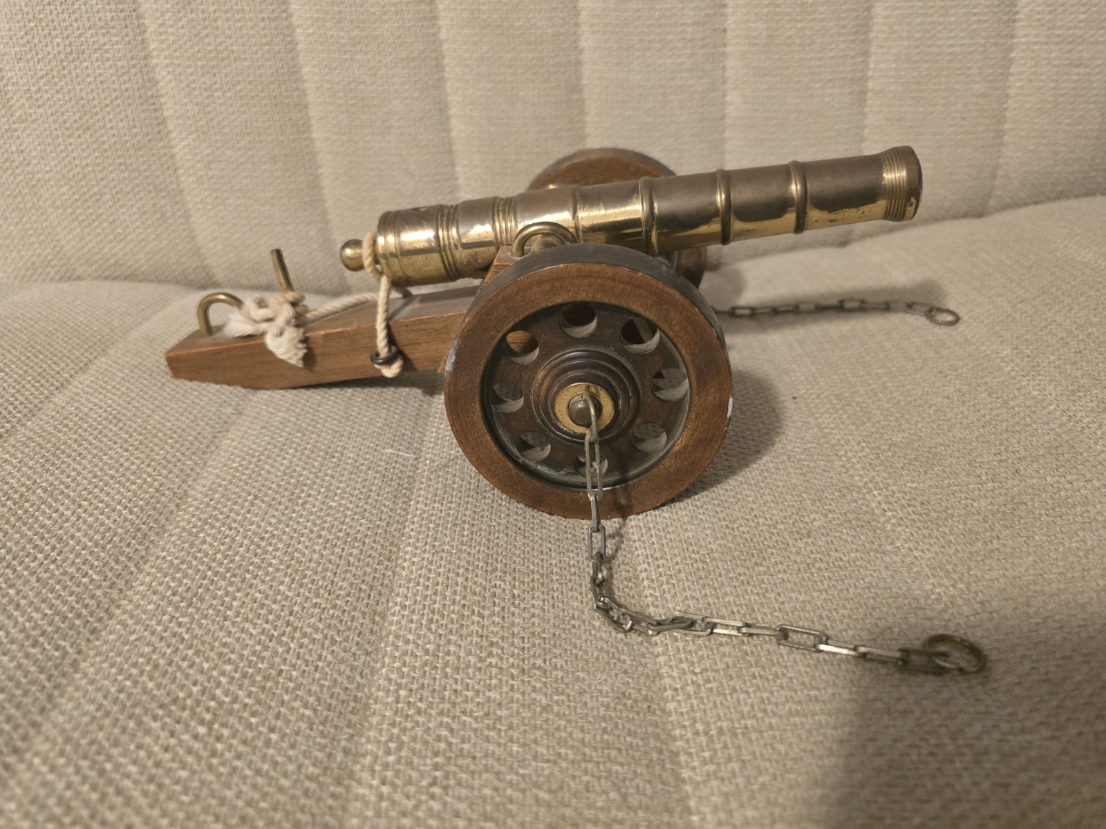 Vintage Brass Cannon Collectible Decorative Vintage Metalware Model
