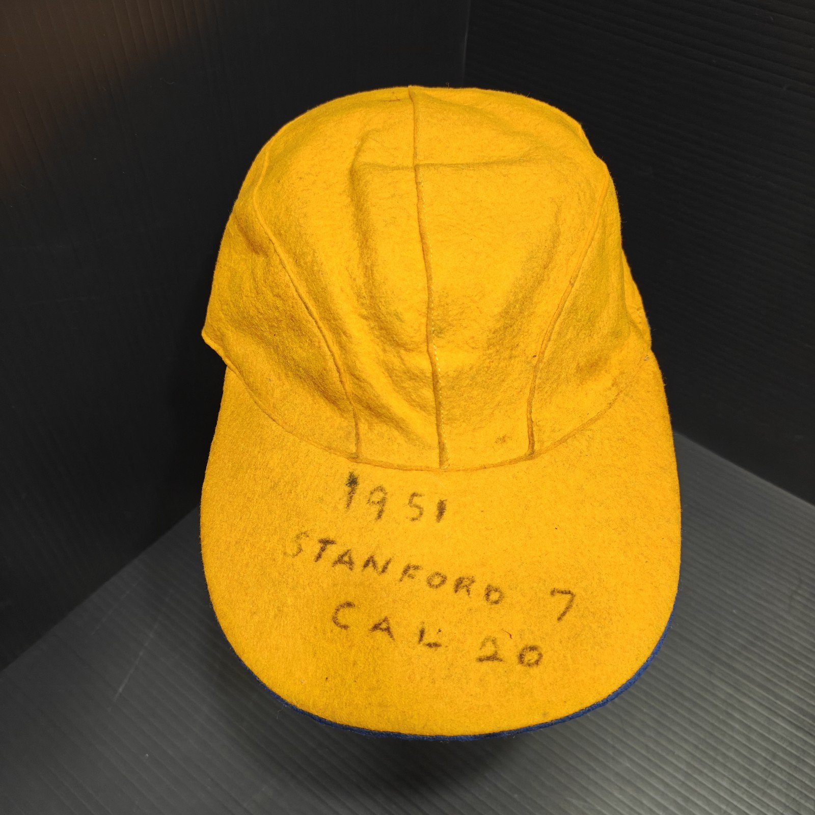 Vintage 1951 Stanford vs Cal Wool Cap Hat Size 7 Blue Gold College Football