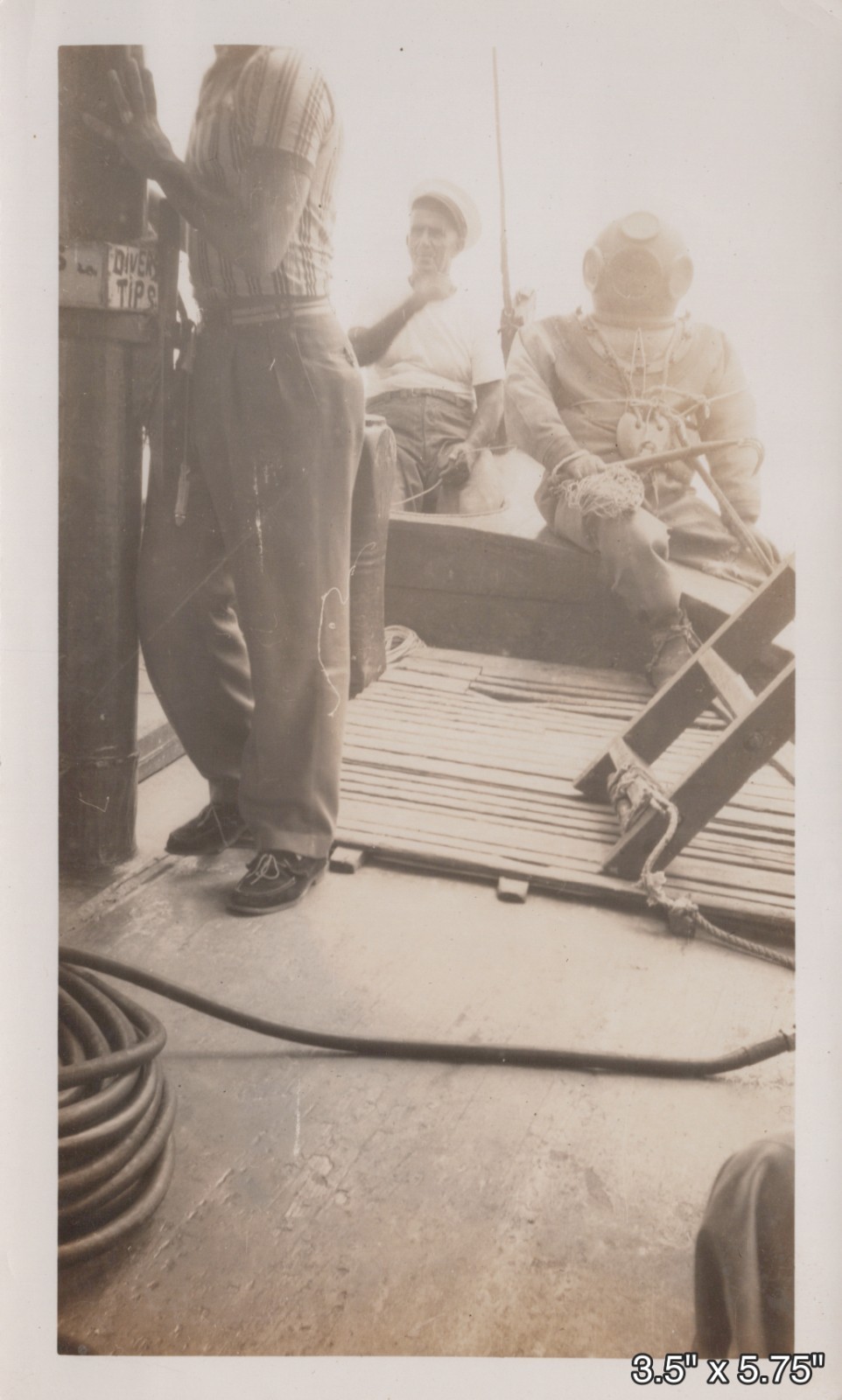 Occupational Deep Sea Diver Nautical Diving Scuba Boat VINTAGE PHOTO