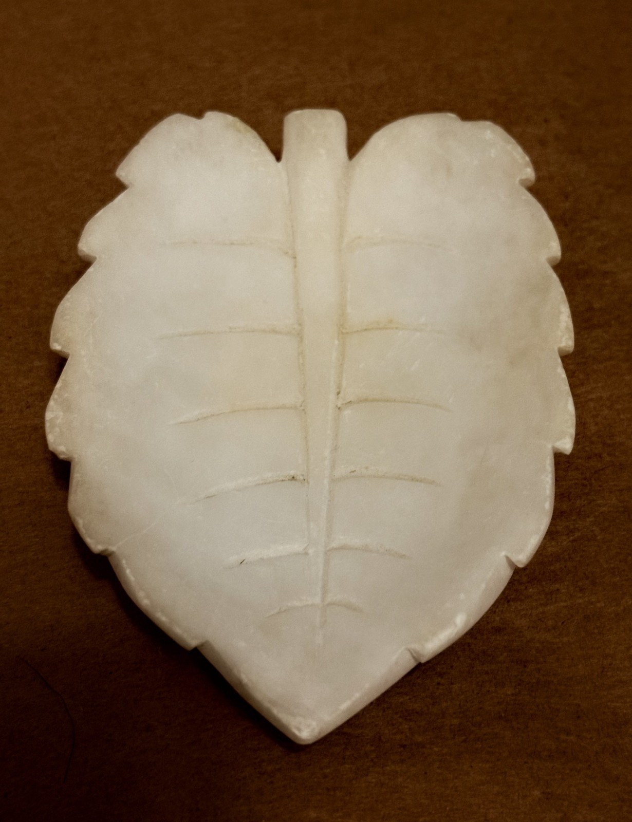 Vintage Italian Alabaster Leaf Form Tray Italy Dish 5\