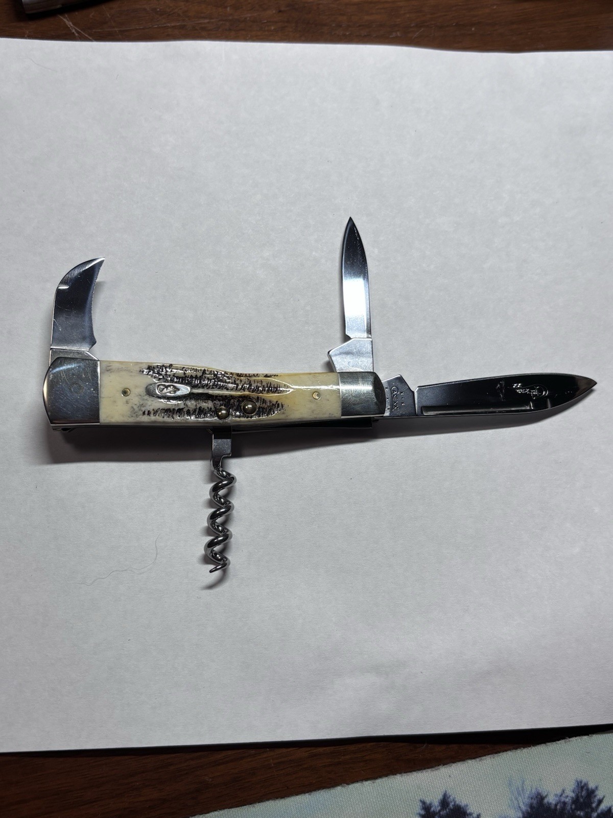Rare FIRST RUN 2004 Case XX 6.54130 BoneStag Bartenders Knife LongPull Near Mint