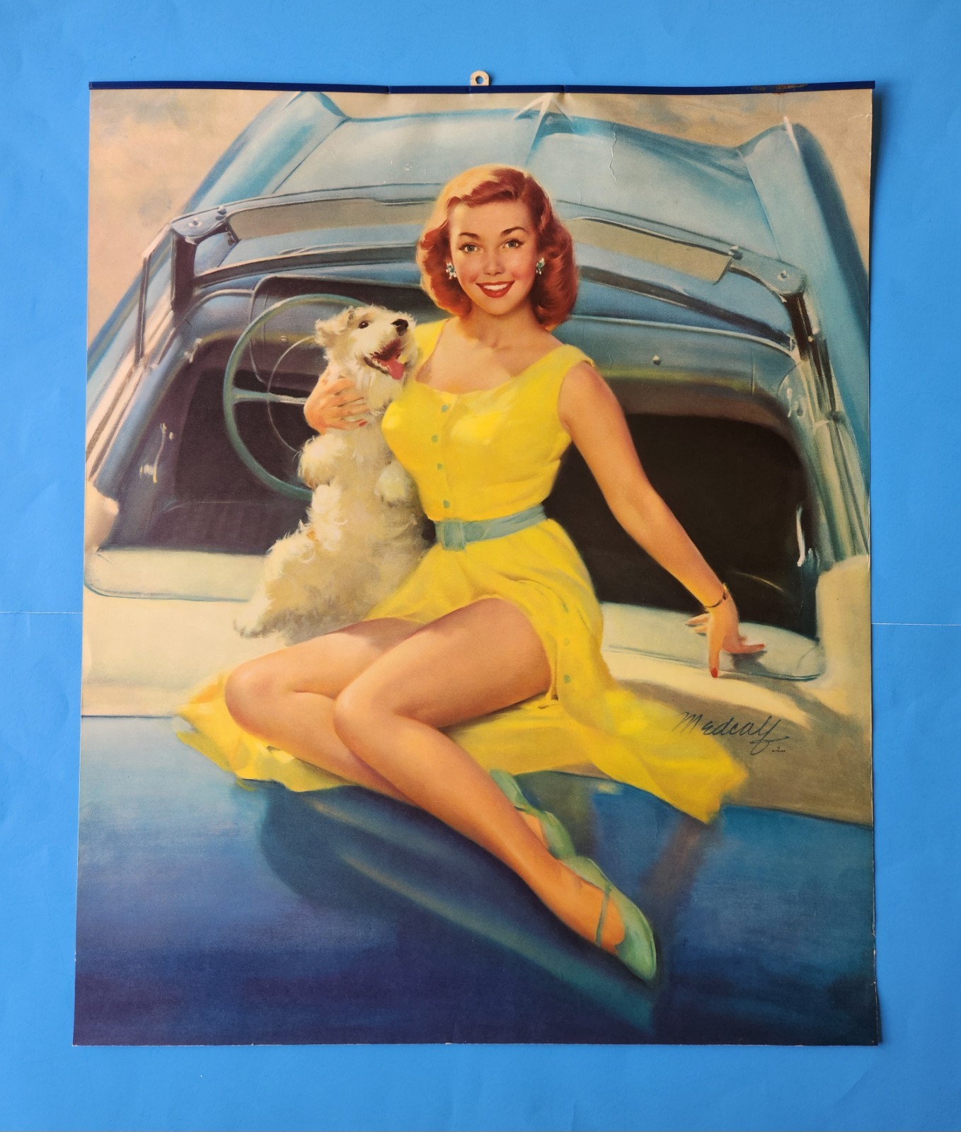*RARE* 1955 Bill Medcalf DITZLER Pin-up Calendar Top PPG Vintage Leggy Lithe
