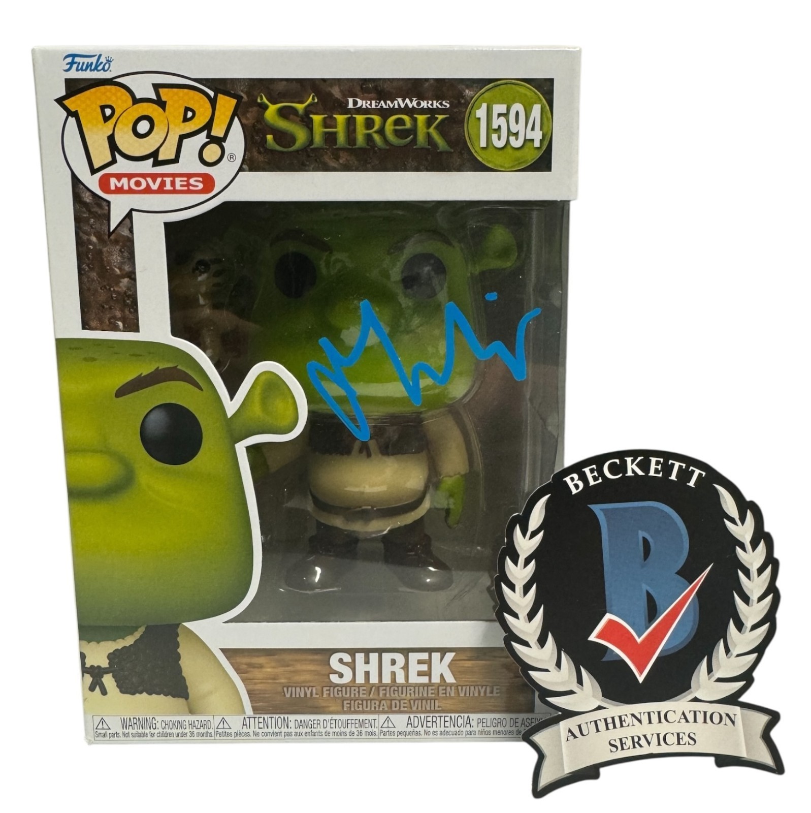 Mike Myers Signed Autograph Shrek Funko Pop 1594 Beckett  BAS