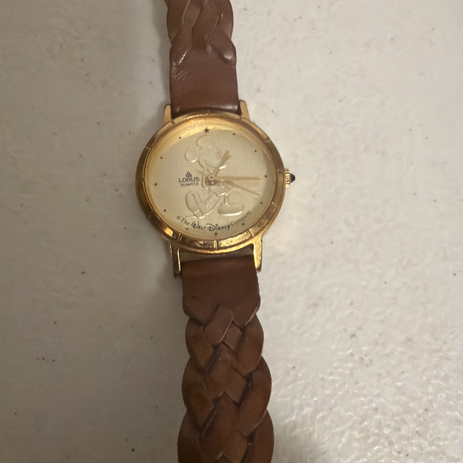 Vintage Lorus Disney Mickey Mouse Watch Women Gold Tone V811-1410 New Battery