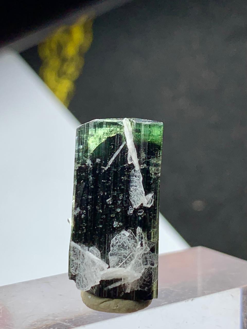 beautiful terminated Green cap tourmaline crystal With Albite from Afghanistan