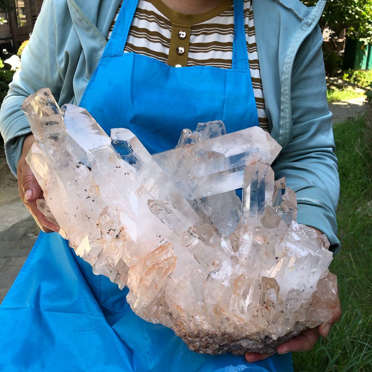 24.42LB Natural Clear Quartz Cluster Crystal Cluster Mineral Specimen 6334