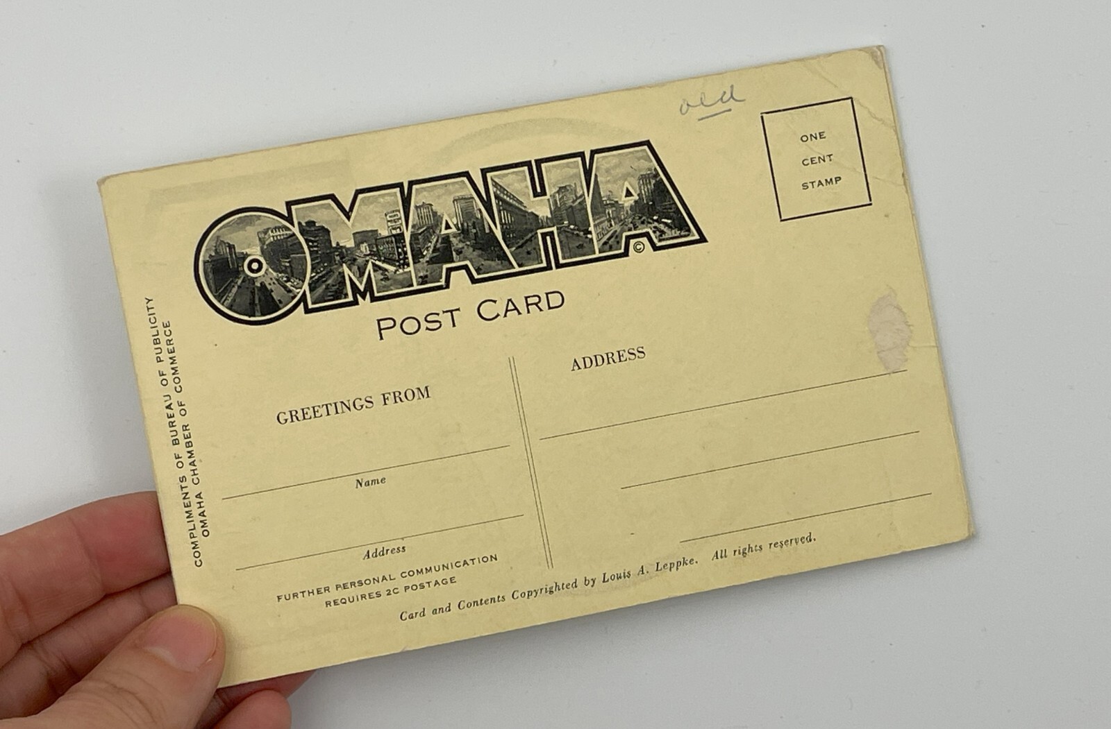 Omaha NE Nebraska Large Letters Fold Out Main Street Hotel Hill Vtg Postcard G47