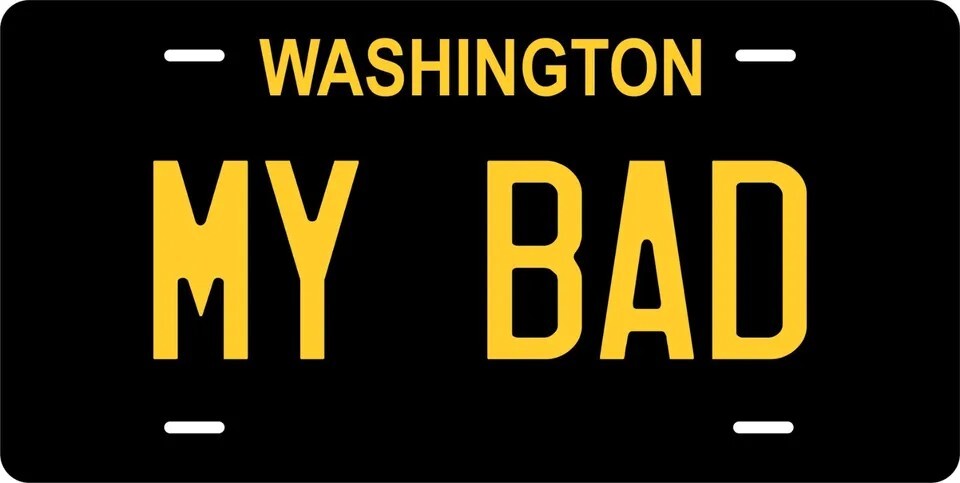 Washington Black Custom State License Plate Personalized 12