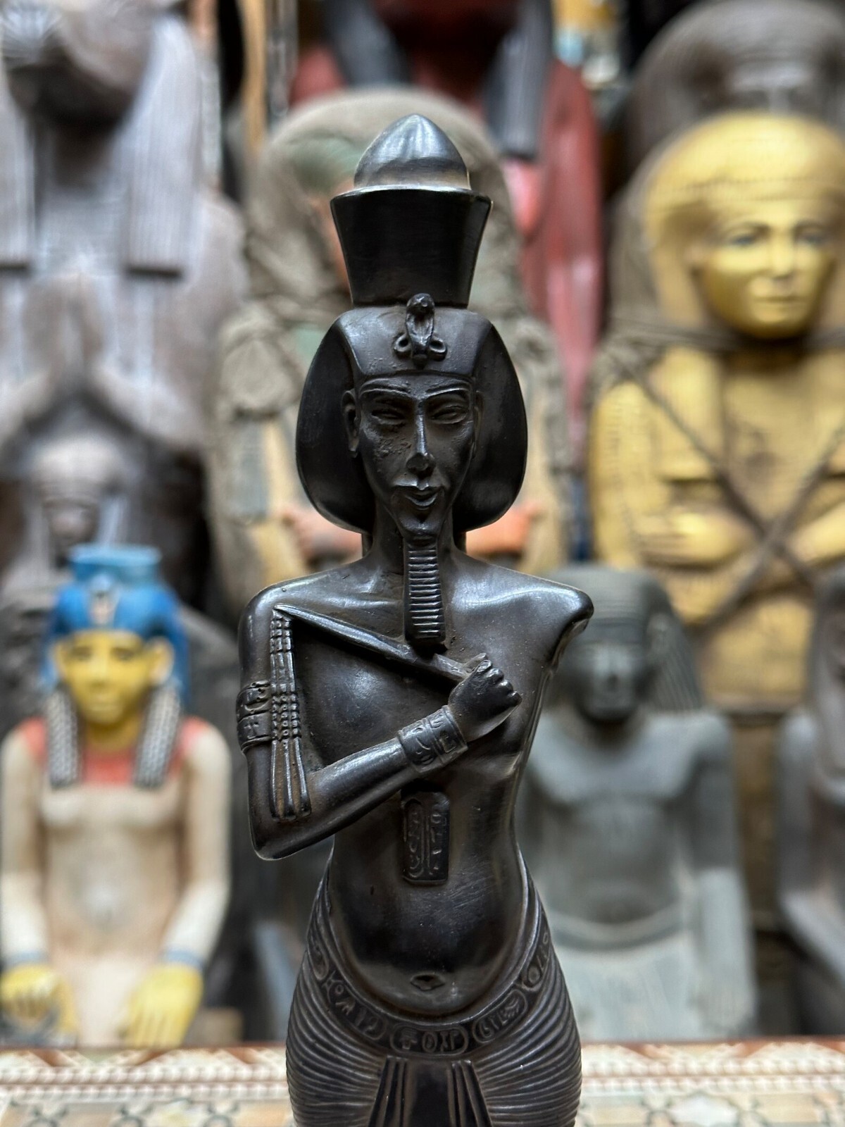 Rare Egyptian Black Statue King Akhenaten Ancient Egyptian Antiquities Egypt BC