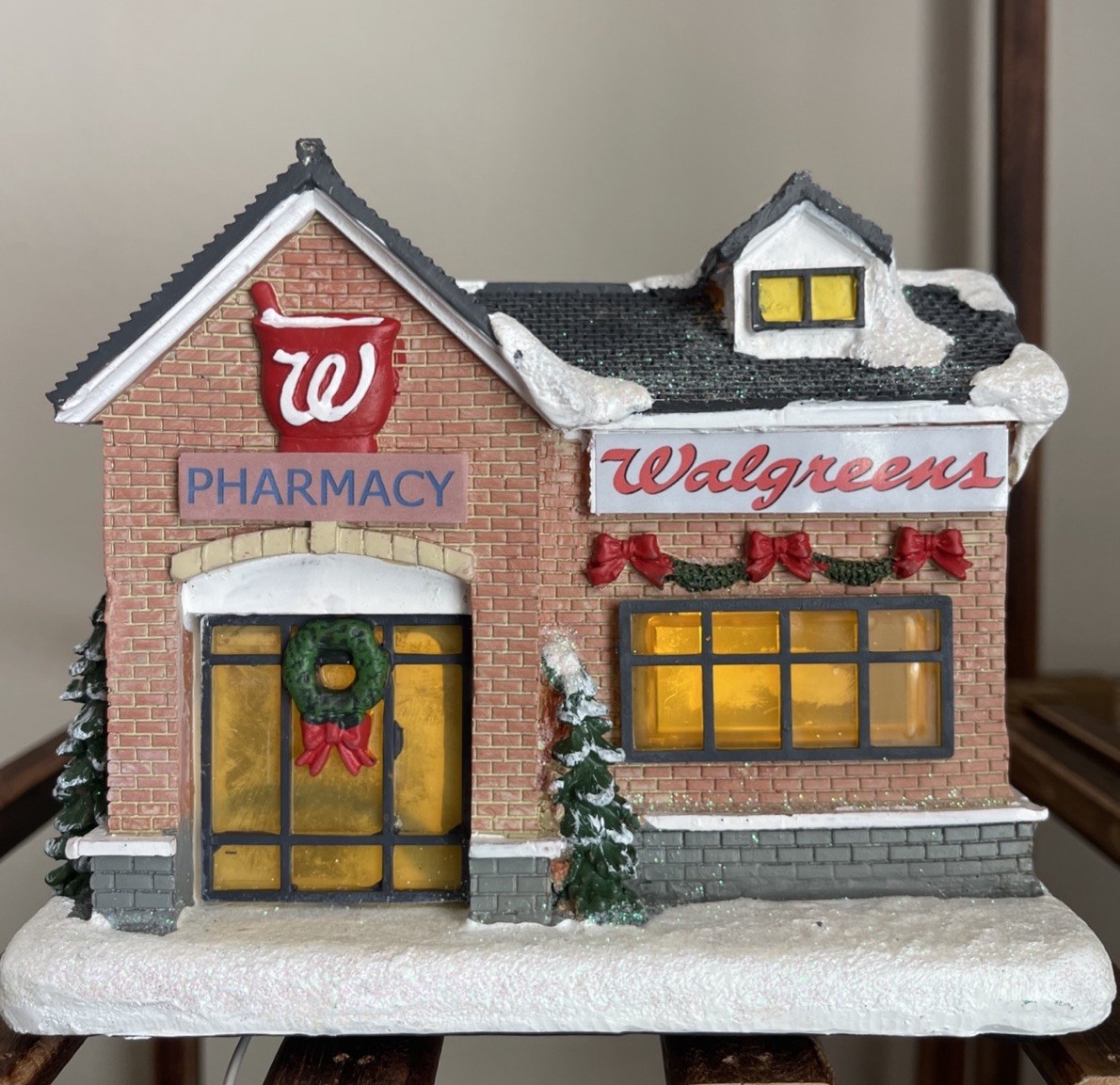 Walgreens Christmas Village Pharmacy Winter Scene Lighted Building 2025 NEW