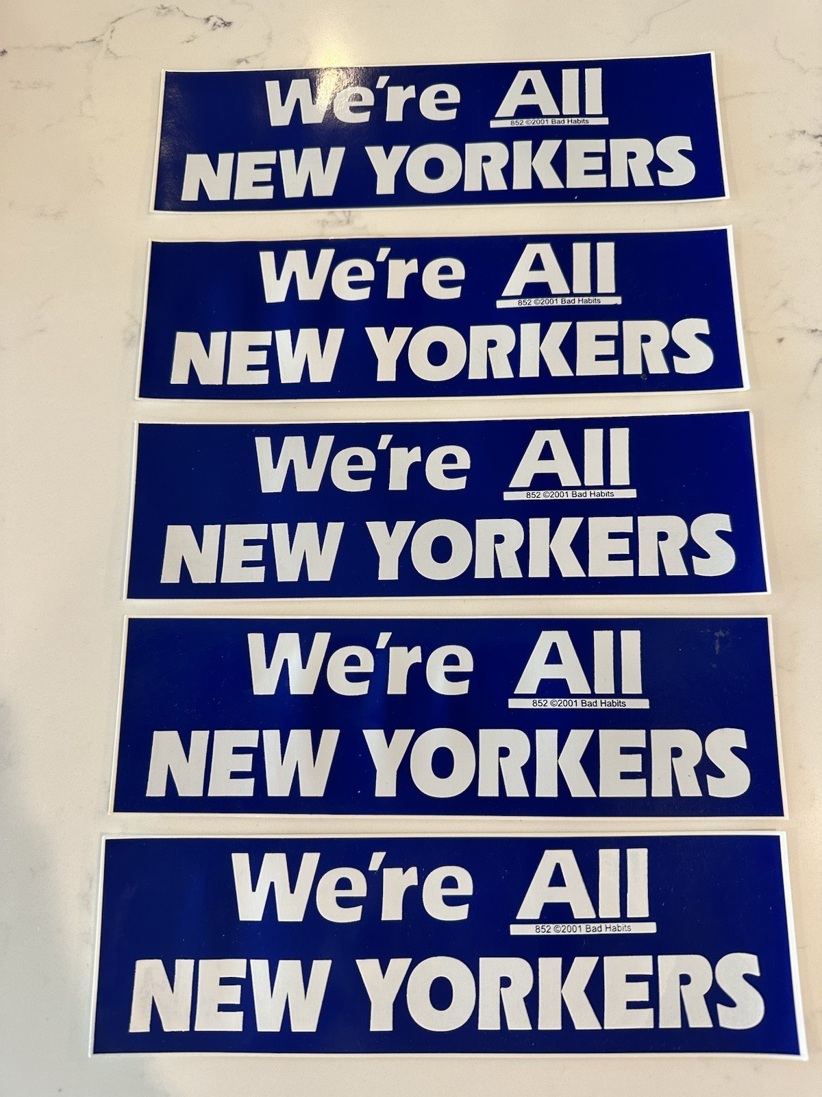 VTG BUMPER STICKER - WE'RE ALL NEW YORKERS Lot 5