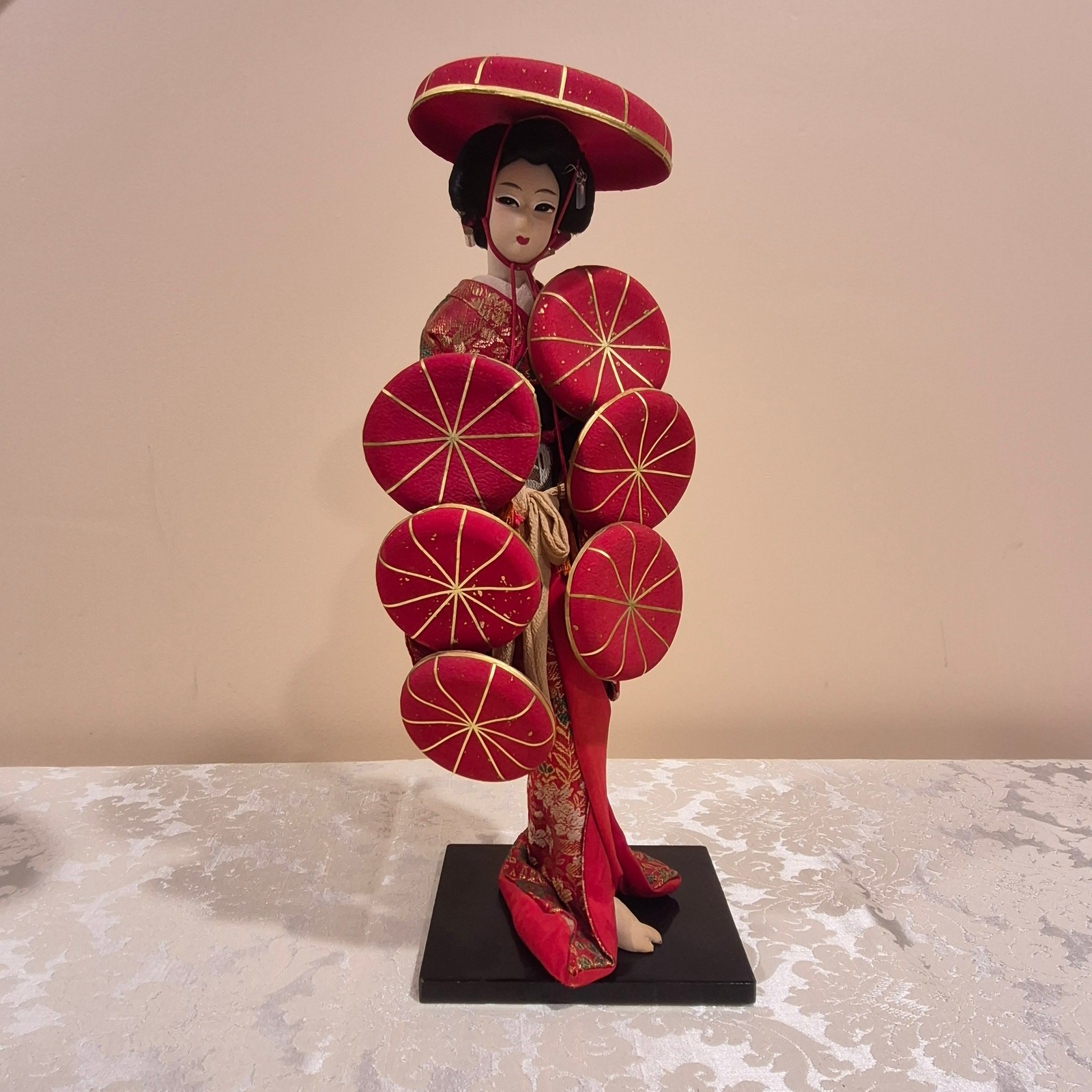 Japanese Vintage Nishi Dohjohji Nanamaigasa Geisha Doll 15\