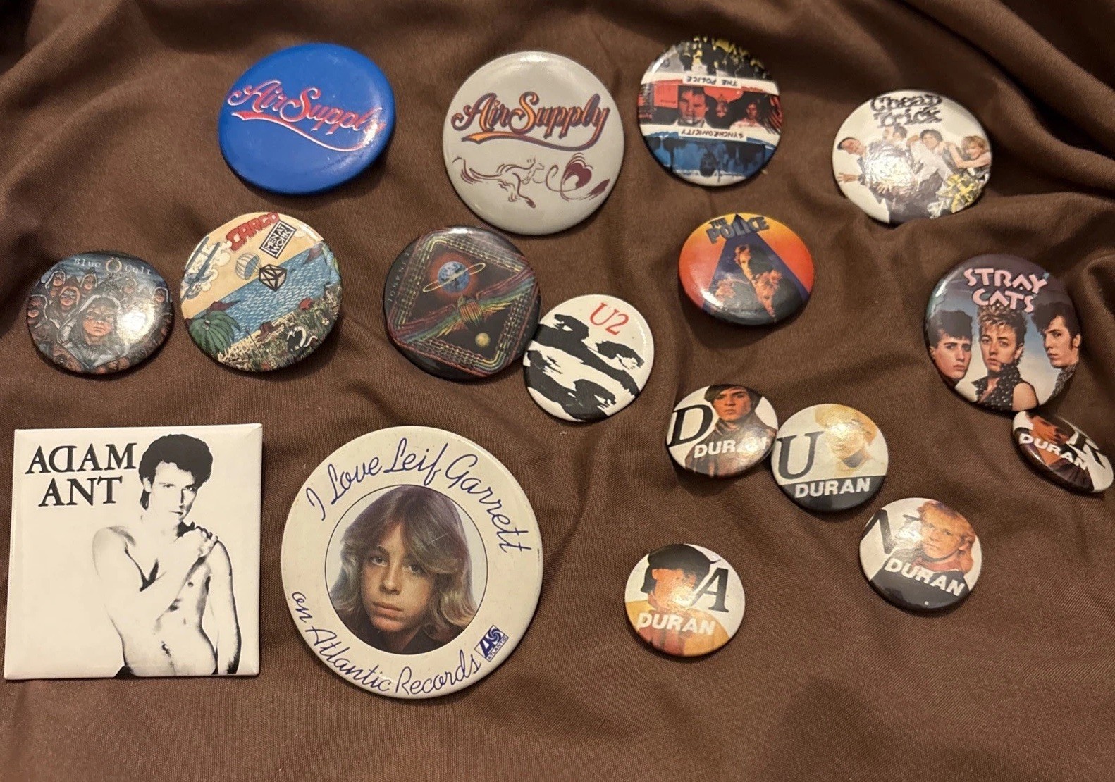 Vintage 1980s Police Duran Duran  Cheap Trick BOC Pinback Buttons Lot Of 17