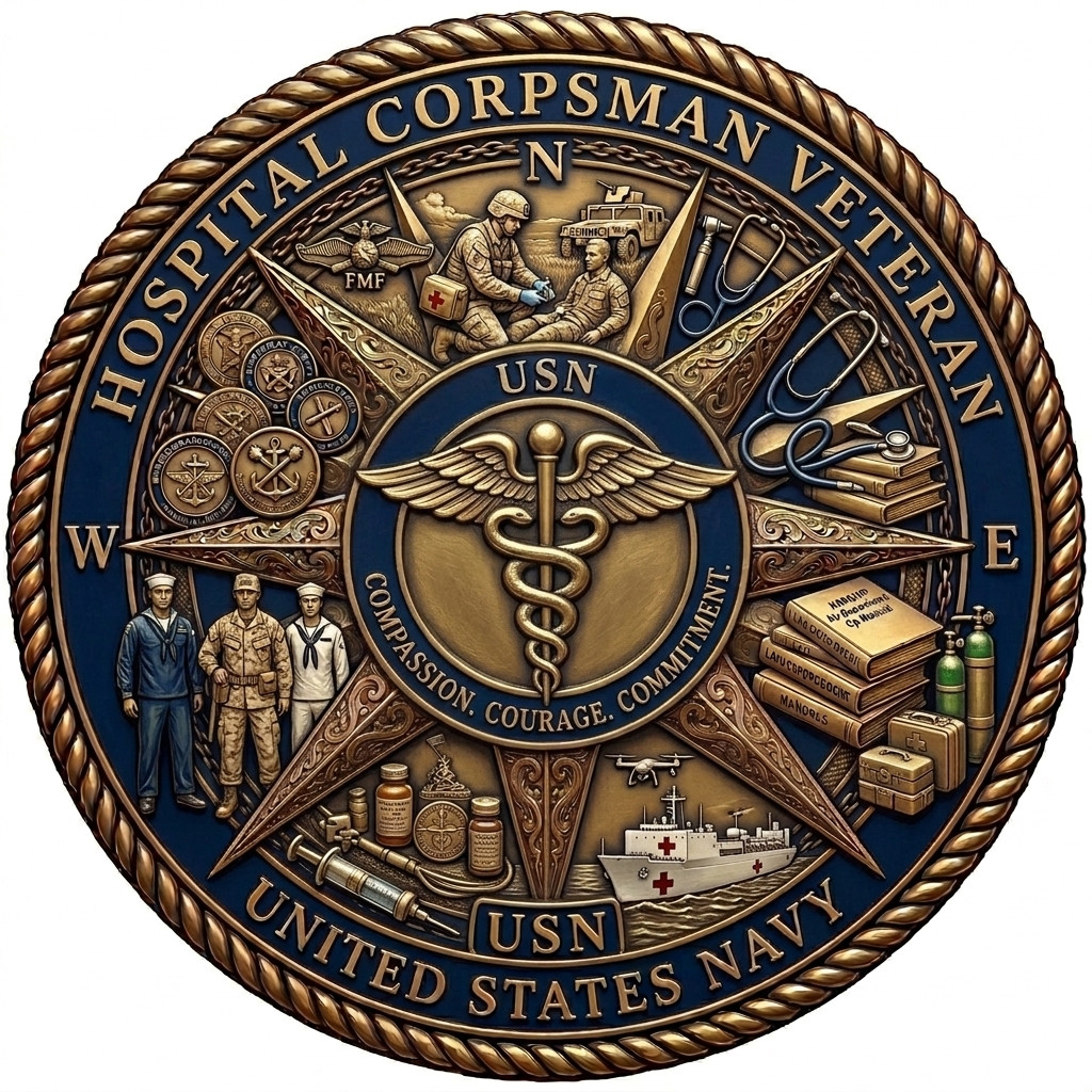 United States Navy Hospital Corpsman Veteran Premium Military Graphics 5