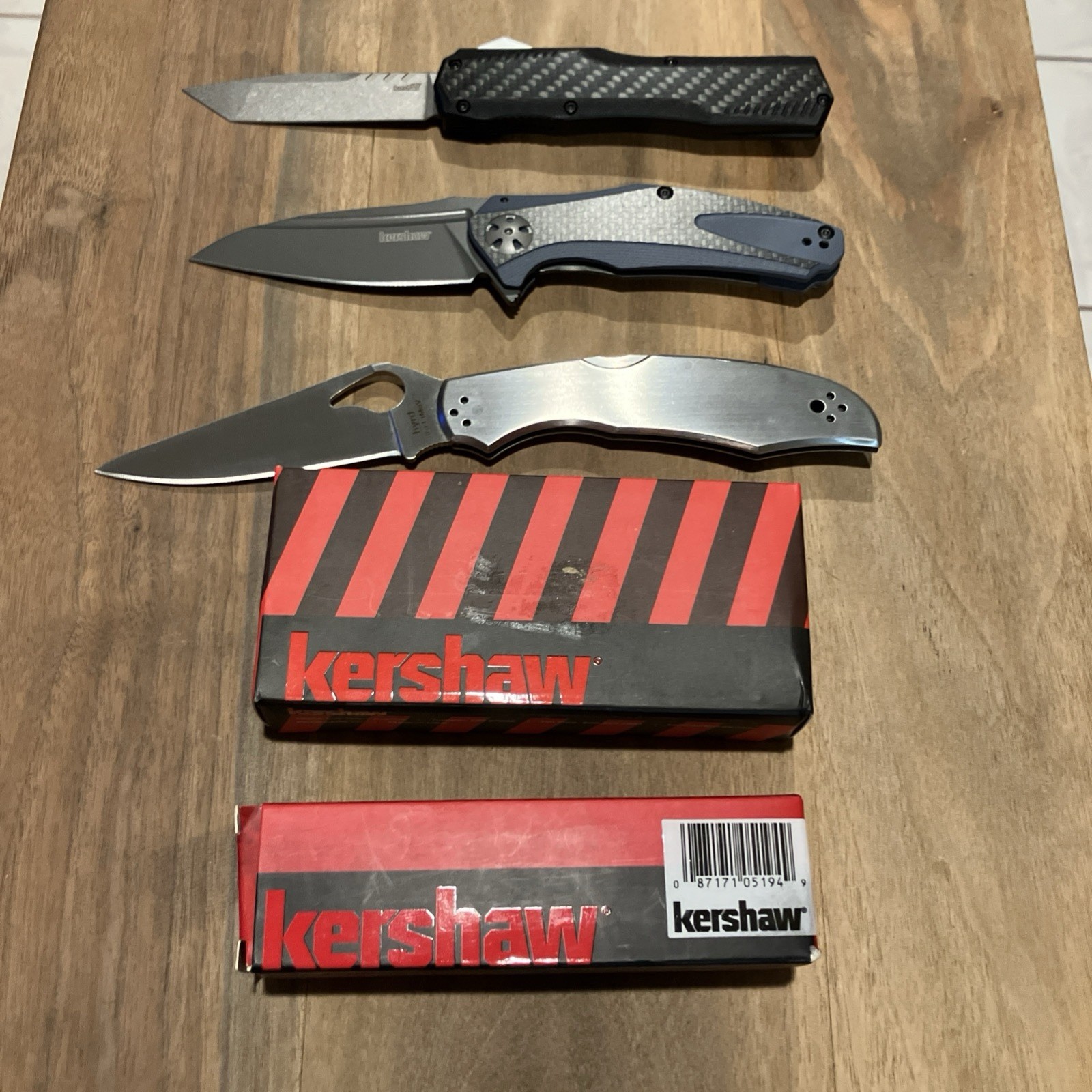Spyderco Kershaw 3pc Pocketknife Lot Manual Liner Lock Plain Edge w/ Boxes