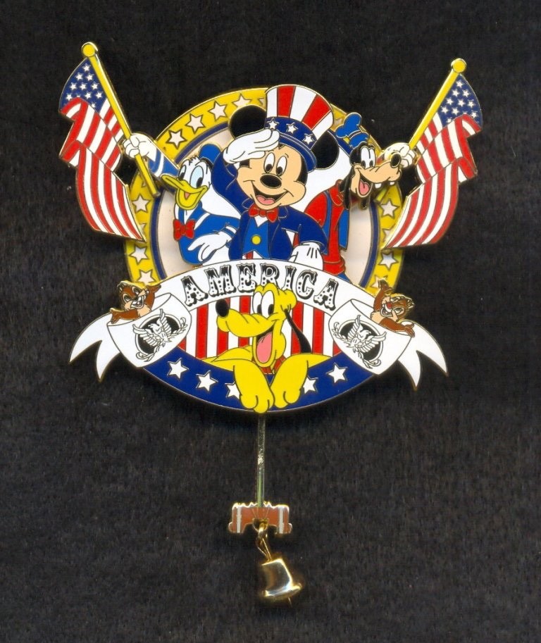 Disney Featured Artist Proud To Be American Mickey Jumbo Pin LE 750