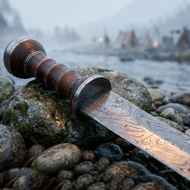Roman Gladius Sword Handmade Damascus Steel Blade