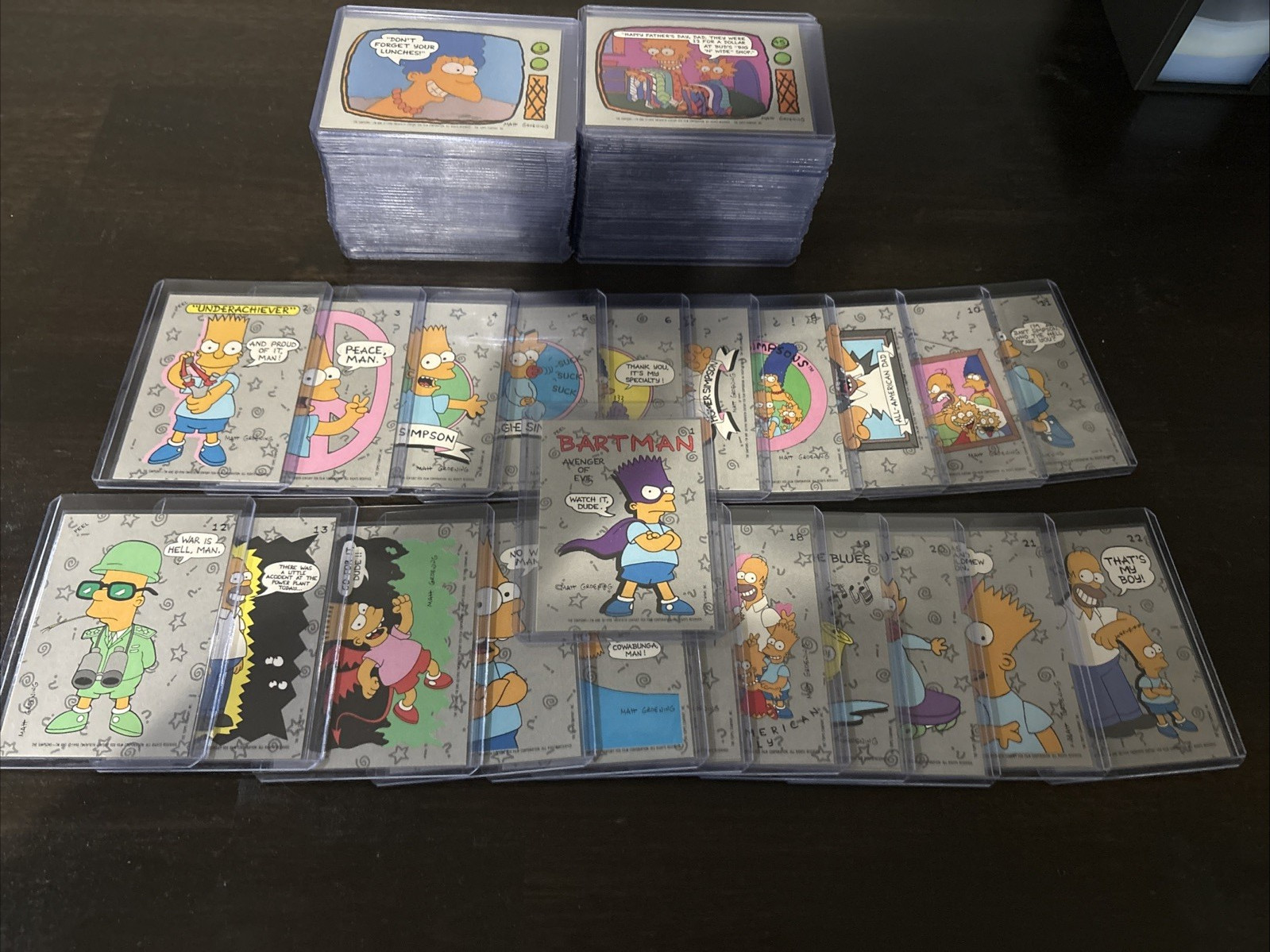 TOPPS FULL SET- THE SIMPSONS 1990 BARTMAN 88 CARDS + 22 STICKERS CLEAN MINT