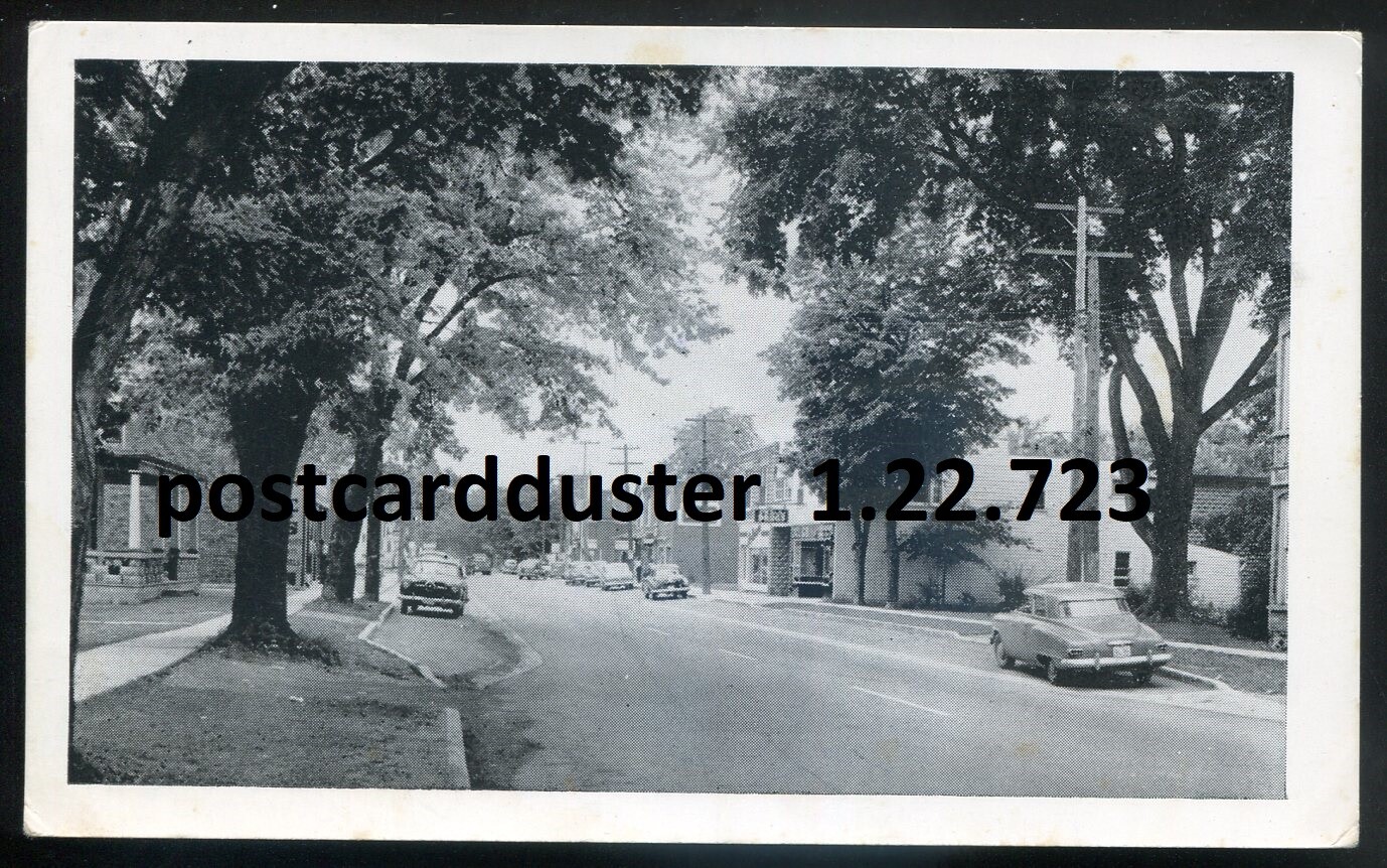 BURFORD Ontario Postcard 1940s Brant. King Street. Old Cars