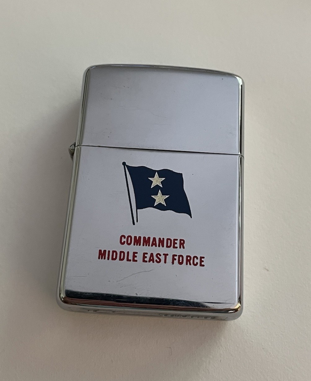 Vintage Zippo Steel Commander Middle East Force Pacific Fleet CINCPAC