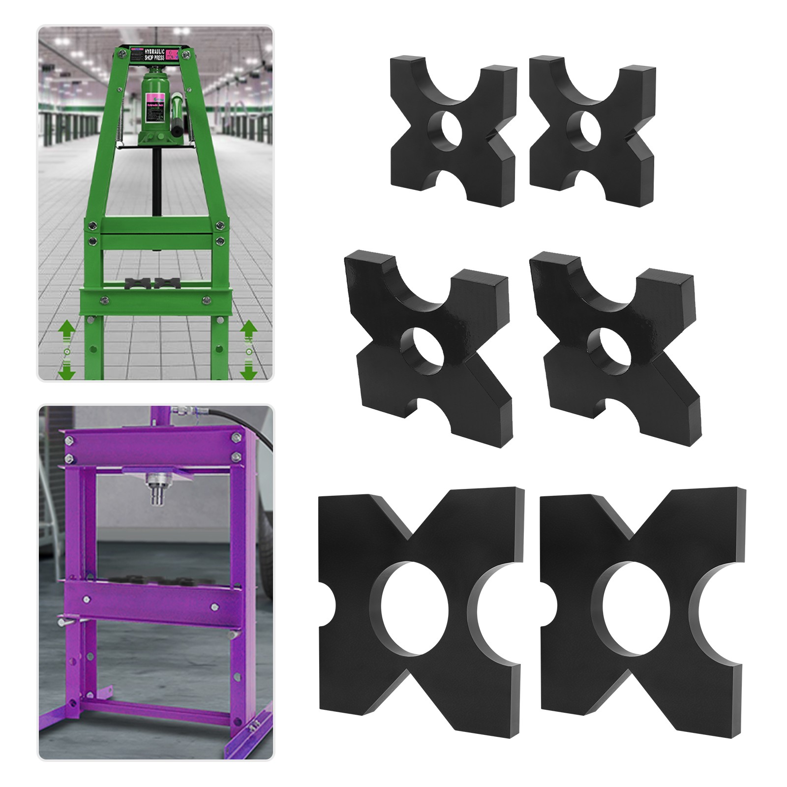 2-Pcs H-Frame Hydraulic Press Plates, Sturdy Iron for 32t/70547.92 lbs