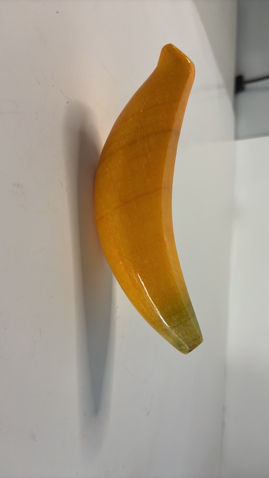 Vintage Hand-Carved Alabaster Stone Banana Figurine