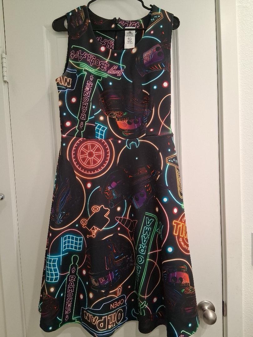 NEW No Tags Disney Parks Dress Shop Cars Land Neon Lights, Rare