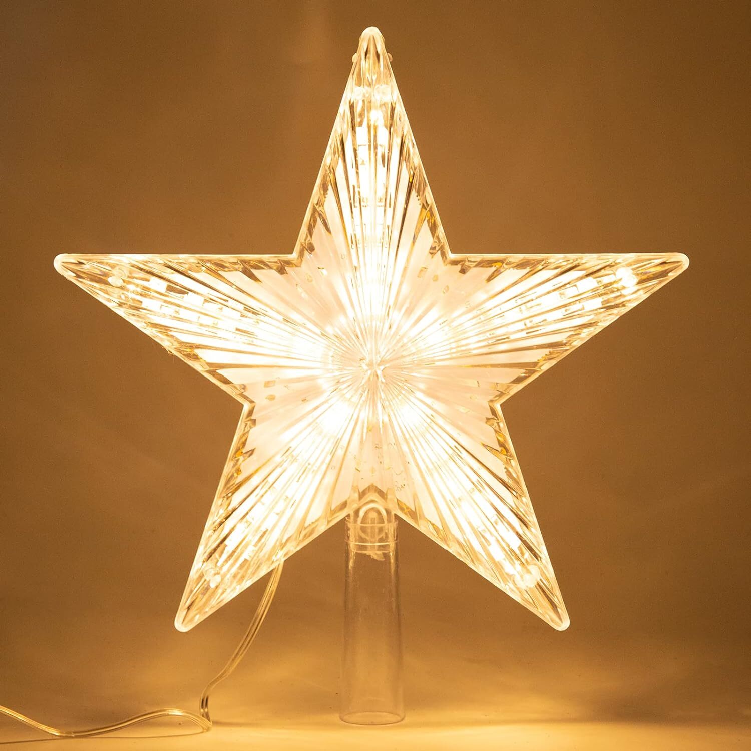 Christmas Tree Topper Star Warm White Light Christmas Tree Decor for Christmas Christmas Tree Topper Star Warm White Light Christmas Tree Decor for Christmas