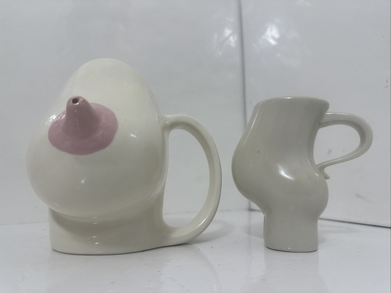 Vintage 1980s Barbara Dale Butt Mug Breast Creamer Set Recycled Paper Products