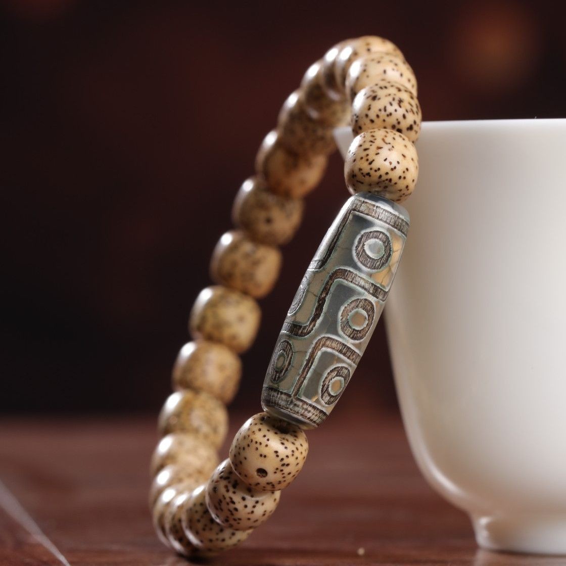 Natural Star Moon Bodhi Beads Bracelet Men Woman Couple Gift Dzi Bead Jewelry