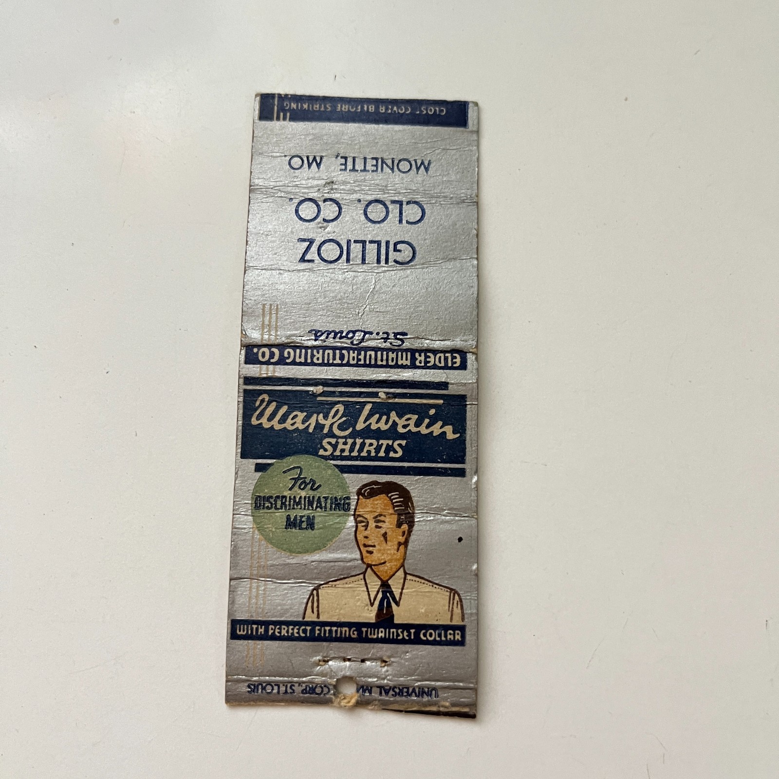 Gillioz Clo. Co. Monette MO Vintage Matchbook Cover TMB77-5