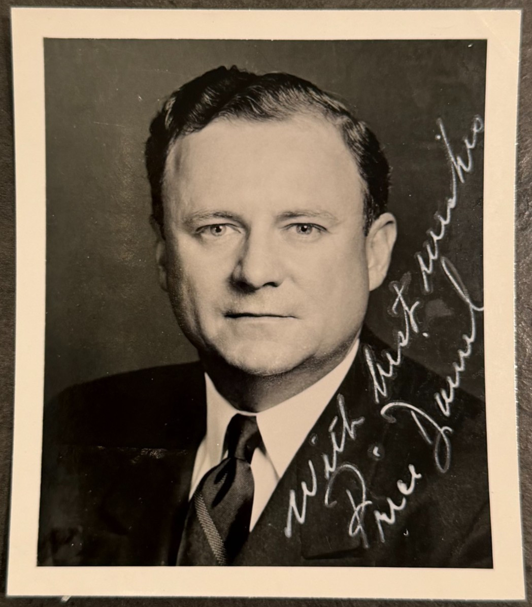 PRICE DANIEL Signed Vintage Photo Texas Governor Senator Supreme Court Justice 