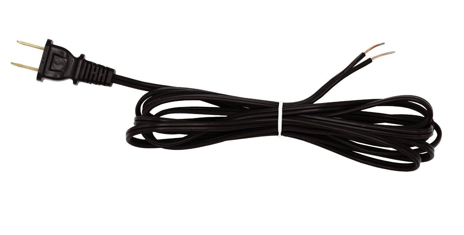 Black Lamp Cord, 8 Foot Long Replacement Repair Part, 18/2 SPT-1 Wire - 1 Pack
