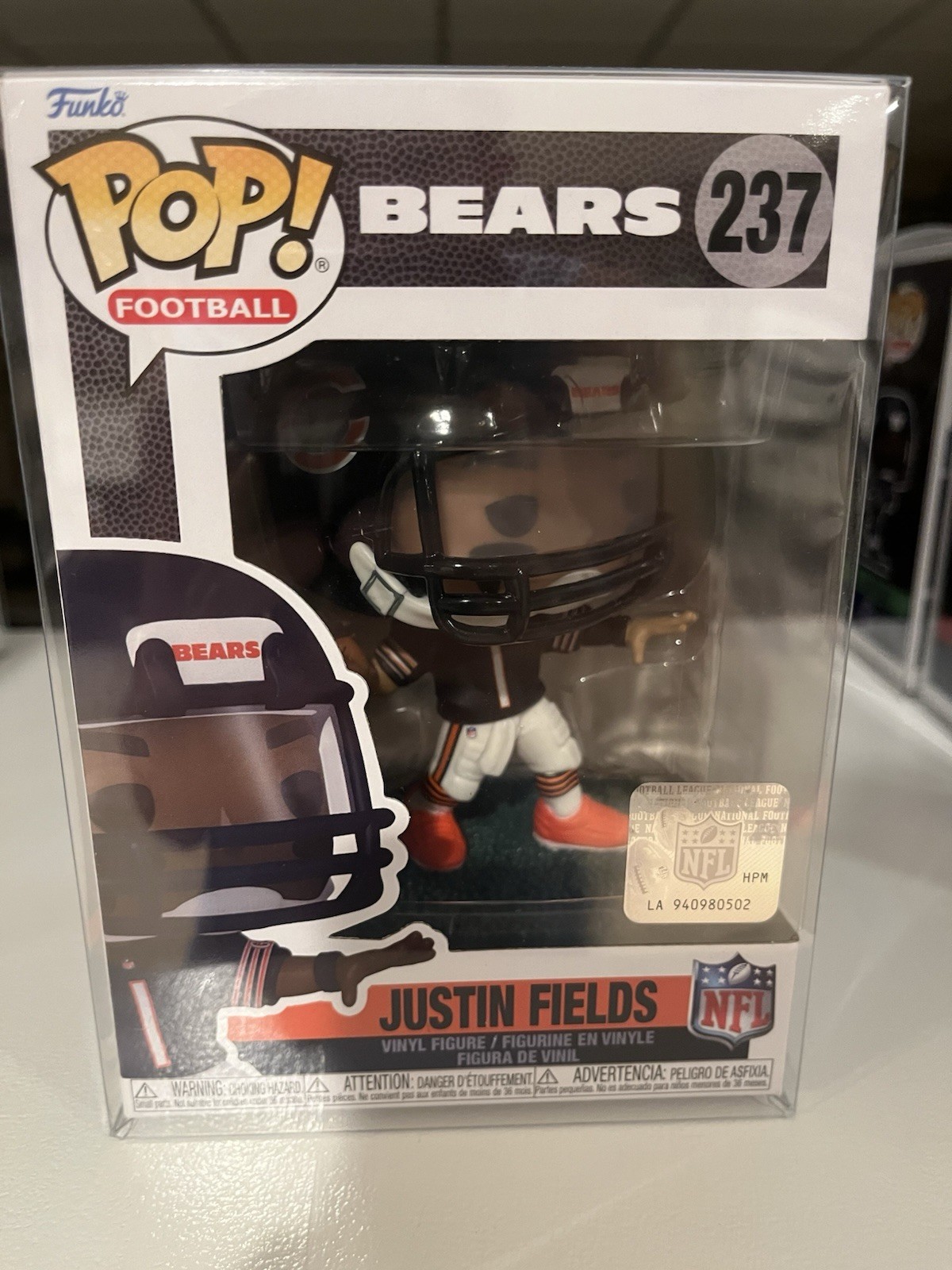 Funko POP #237 NFL Justin Fields Chicago Bears Home Jersey Vinyl Figure New