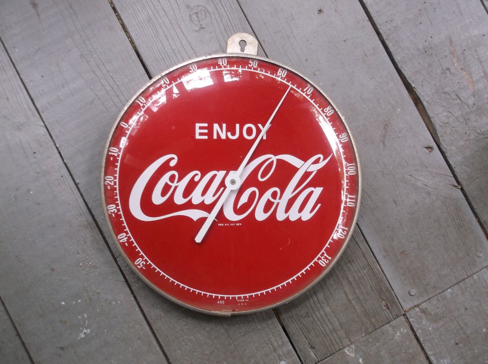 VINTAGE 1950s-60s GLASS FACE 495 12 INCH COCA COLA THERMOMETER