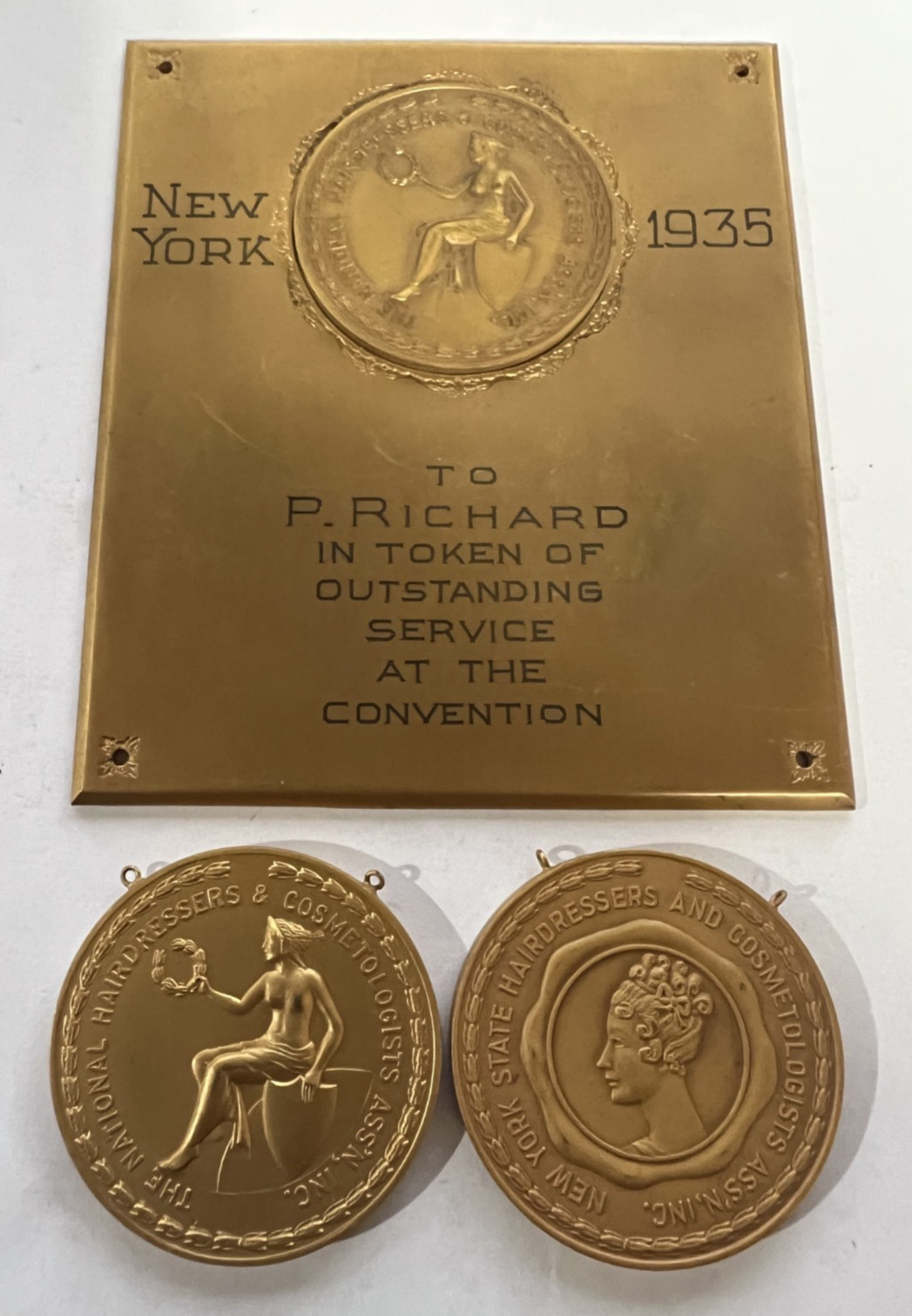 Vintage 1935 New York State Hairdressers & Cosmetologists Convention Awards